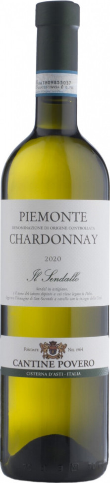 Вино Cantine Povero Chardonnay Il Sendallo Piemonte DOC 2020