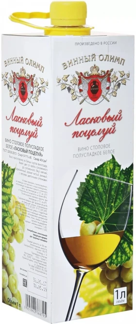 Вино Ласковый поцелуй, Тетра Пак, 1 л