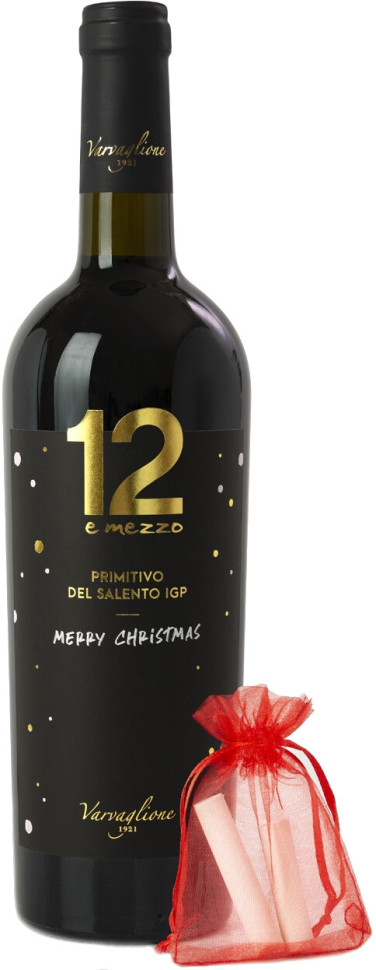 Вино 12 e Mezzo Primitivo del Salento IGP 2017 Merry Christmas Design