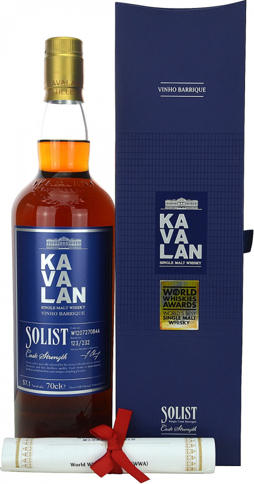Виски Kavalan Solist Vinho Barrique 57 1% gift box 750 мл