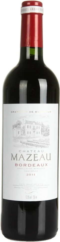Вино Chateau Mazeau, Bordeaux AOC, 2011