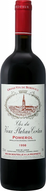 Вино Clos du Vieux Plateau Certan, Pomerol AOC, 1998