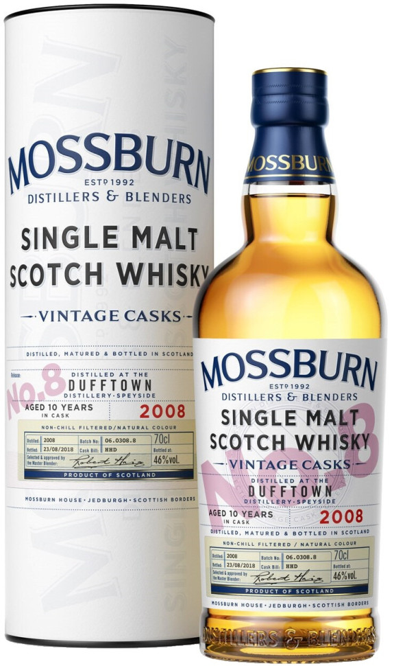 Виски Mossburn Vintage Casks No 8 Dufftown 2008 in tube 700 мл