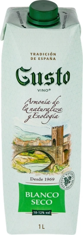 Вино Alvisa, Gusto White Dry, tetra-pak, 1 л