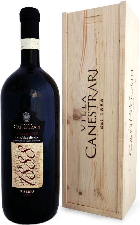 Вино Villa Canestrari 1888 Amarone della Valpolicella DOCG Riserva 2004 wooden box 1500 мл