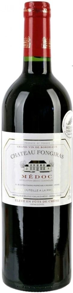 Вино Chateau Fongiras, Medoc AOC, 2009