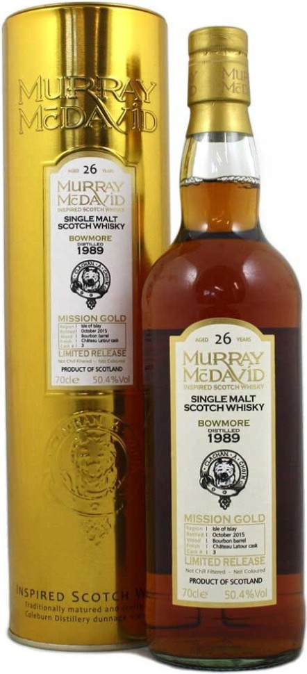 Виски Murray McDavid Bowmore 26 Years Old 1989 metal tube 700 мл