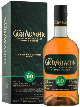 Виски GlenAllachie 10 Years Old Cask Strength 57 1% gift box 700 мл