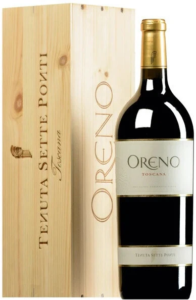 Вино Sette Ponti, Oreno, Toscana IGT, 2019, wooden box, 1.5 л
