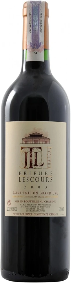 Вино Chateau Prieure Lescours, Saint-Emilion Grand Cru AOC, 2003