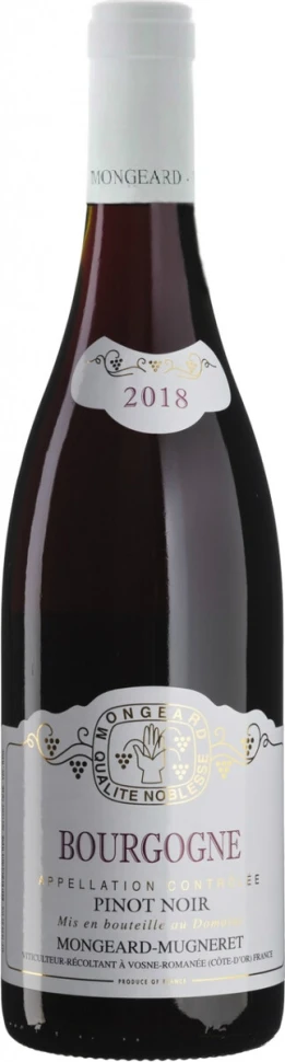 Вино Domaine Mongeard-Mugneret, Bourgogne AOC Pinot Noir, 2018