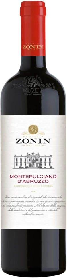 Вино Zonin, Montepulciano d'Abruzzo DOC, 2021
