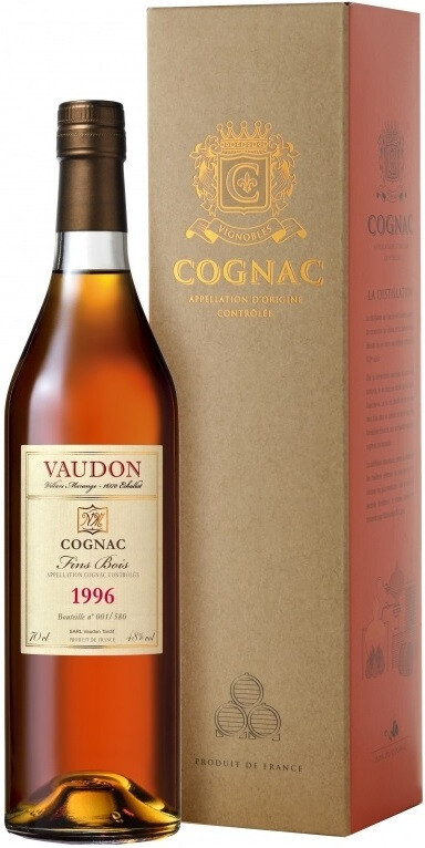 Коньяк Vaudon Vintage Cognac Fins Bois AOC 1996 gift box 700 мл