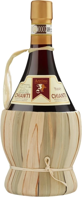 Вино Aretino Tipici Chianti DOCG, in Fiasco