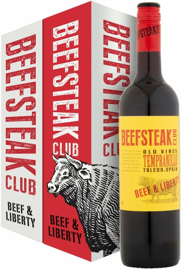 Вино Beefsteak Club Beef & Liberty Tempranillo Castilla La Mancha DO gift box