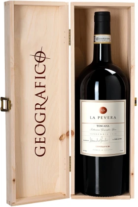 Вино Geografico, La Pevera, Toscana IGT, 2020, wooden box, 1.5 л