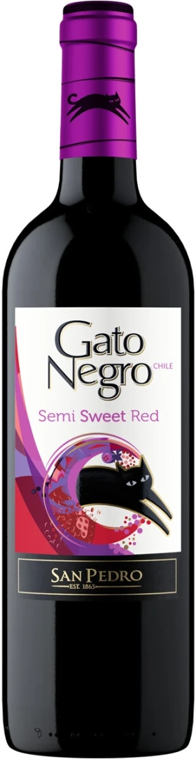 Вино San Pedro, Gato Negro Semi-Sweet Red, 2024
