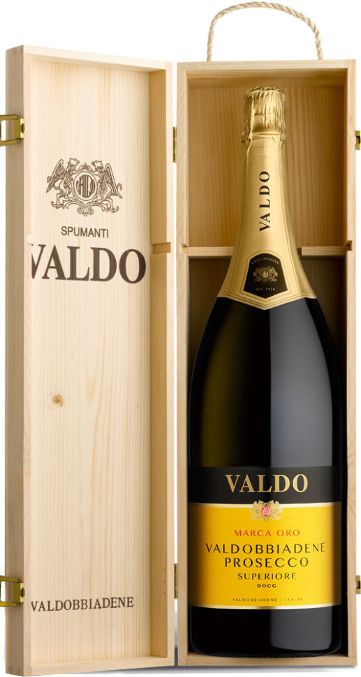 Игристое вино Valdo Marca Oro Prosecco di Valdobbiadene Superiore DOCG wooden box 3 л