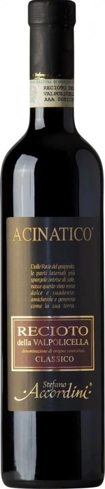 Вино Stefano Accordini, Recioto Classico Acinatico DOC, 2016, 0.5 л