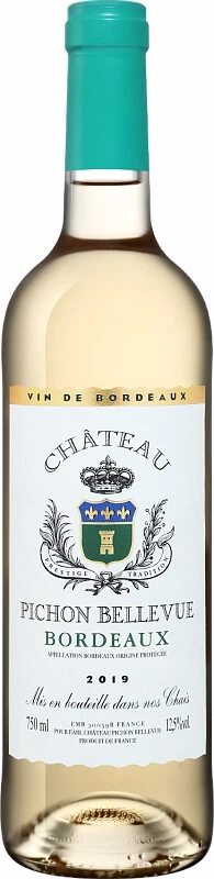 Вино Chateau Pichon Bellevue Bordeaux AOC Blanc, 2019
