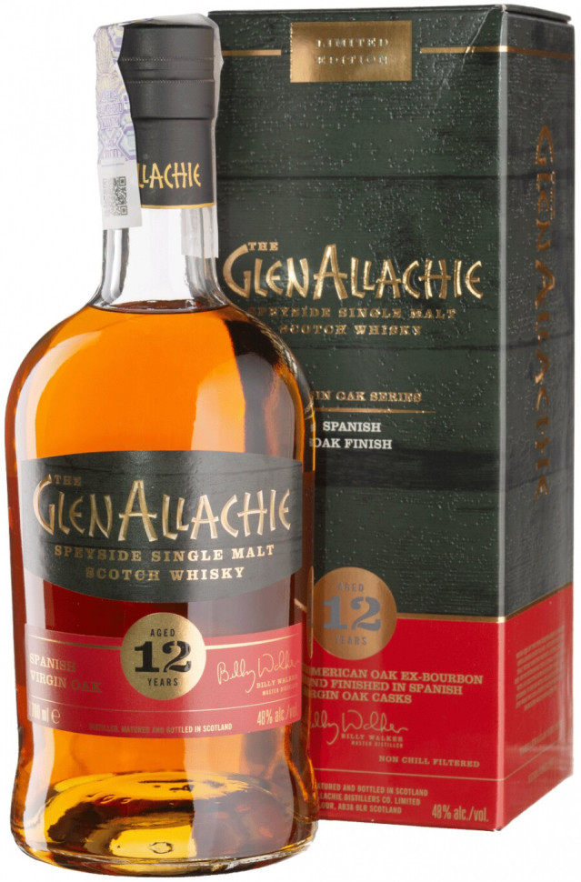 Виски GlenAllachie 12 Years Old Spanish Virgin Oak gift box 700 мл