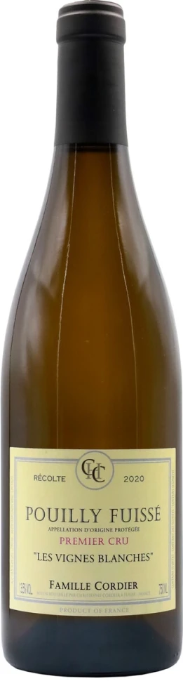 Вино Famille Cordier, Pouilly Fuisse Premier Cru Les Vignes Blanches AOP, 2020