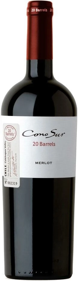Вино Cono Sur, 20 Barrels Merlot Limited Edition, Colchagua Valley DO, 2010