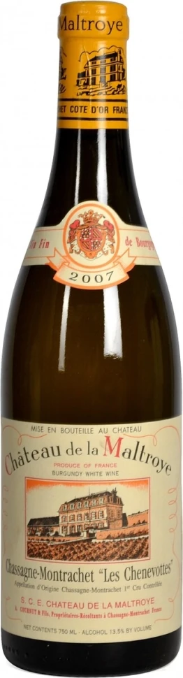Вино Chateau de la Maltroye, Chassagne-Montrachet Premier Cru Les Chenevottes AOC, 2007
