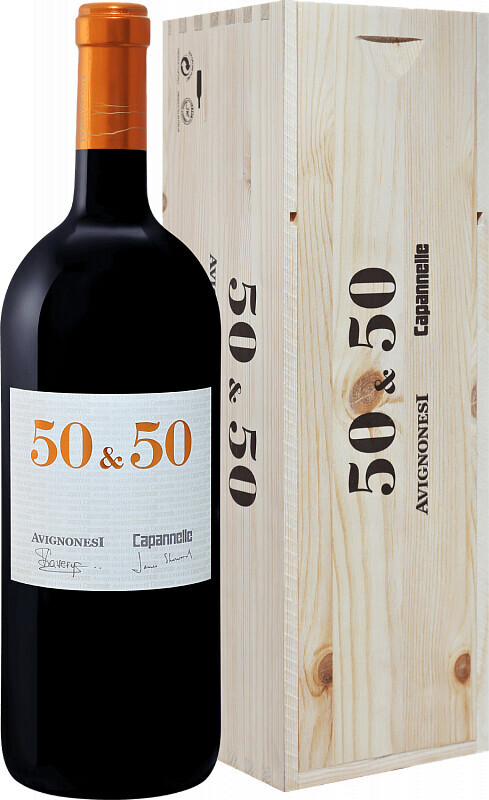 Вино Avignonesi Capannelle 50 & 50 Toscana IGT 2018 wooden box 1500 мл