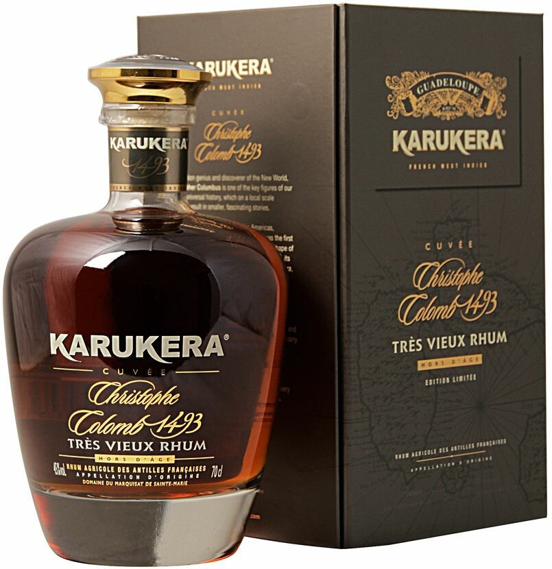 Ром Karukera Rhum Christophe Colomb 1493 Tres Vieux gift box 0.7 л