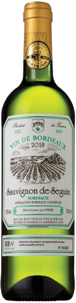 Вино Sauvignon de Seguin Bordeaux AOC, 2018