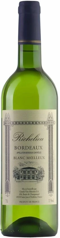 Вино Richelieu Blanc Moelleux, Bordeaux AOC