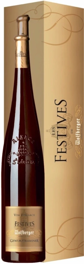 Вино Wolfberger, Les Festives Gewurztraminer, Alsace AOC, 2013, gift box, 1.5 л