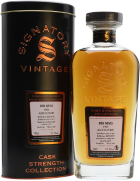 Виски Signatory Vintage Cask Strength Collection Ben Nevis 26 Years 1991 metal tube 700 мл