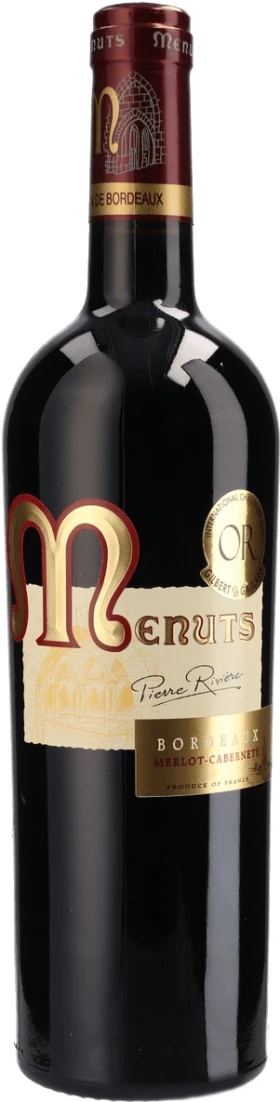 Вино "Menuts" Pierre Riviere, Merlot-Cabernets, Bordeaux AOC, 2018