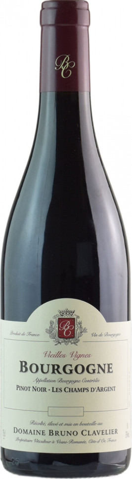 Вино Domaine Bruno Clavelier Bourgogne Pinot Noir Les Champs d Argent Vieilles Vignes AOC 2018