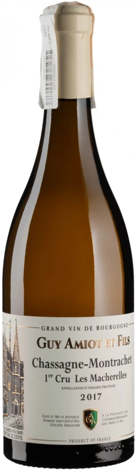 Вино Domaine Amiot Guy et Fils, Chassagne Montrachet Premier Cru Les Macherelles AOC, 2017