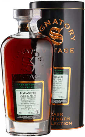 Виски Signatory Vintage Cask Strength Collection Benriach 20 Years 2000 metal tube 700 мл