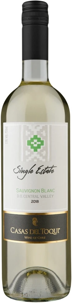 Вино Casas del Toqui, Single Estate Sauvignon Blanc, Central Valley DO, 2018