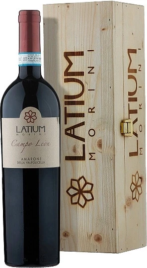 Вино Latium Morini, Campo Leon, Amarone della Valpolicella DOC, 2009, wooden box