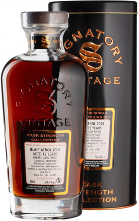 Виски Signatory Vintage Cask Strength Collection Blair Athol 12 Years 2008 metal tube 700 мл