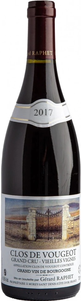 Вино Gerard Raphet, Clos de Vougeot Grand Cru Vieilles Vignes AOC, 2017