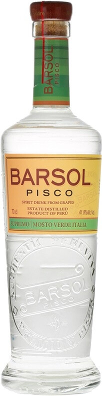 Водка Pisco BarSol Supremo Mosto Verde Italia 700 мл