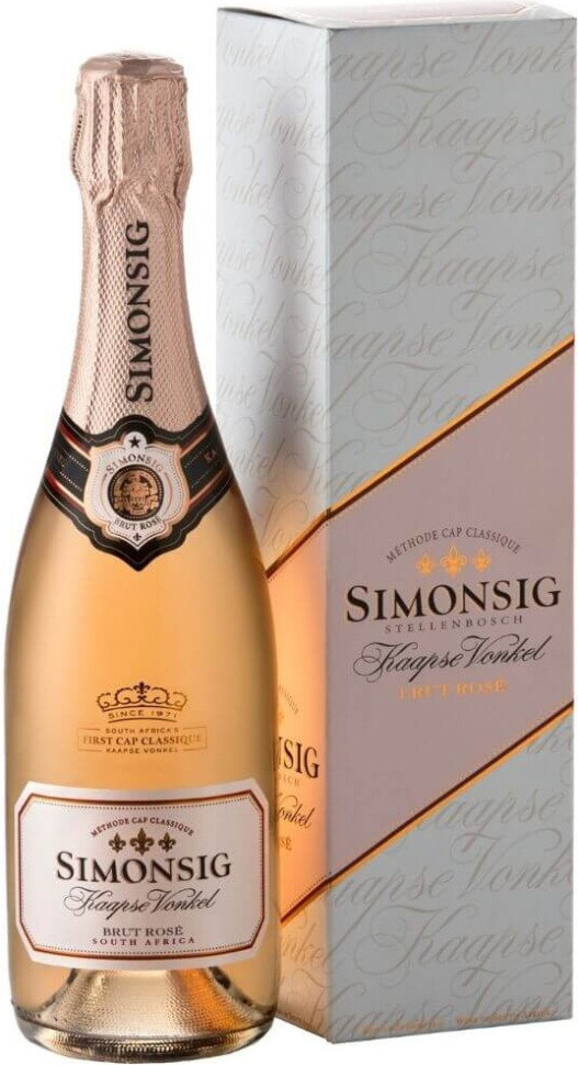 Игристое вино Simonsig Kaapse Vonkel Brut Rose 2020 gift box