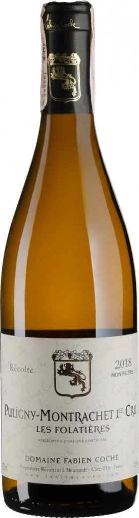 Вино Domaine Fabien Coche, Puligny-Montrachet Premier Cru Les Folatieres AOC, 2018