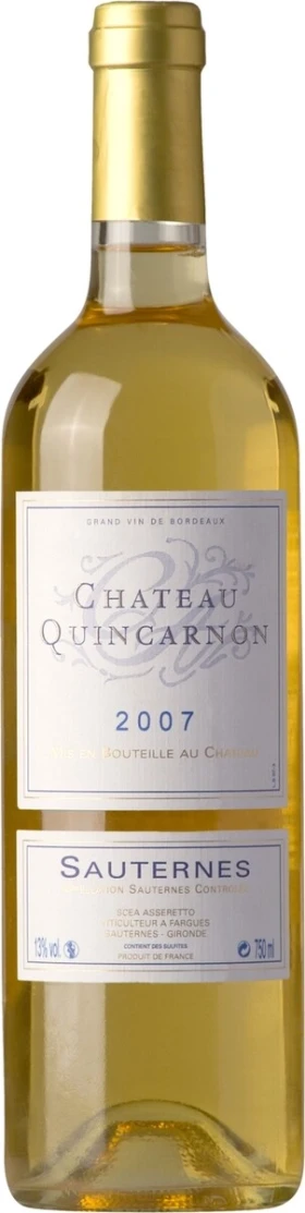Вино Chateau Quincarnon, Sauternes AOC, 2007