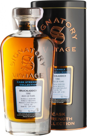 Виски Signatory Vintage Cask Strength Collection Bruichladdich 28 Years 1990 metal tube 700 мл