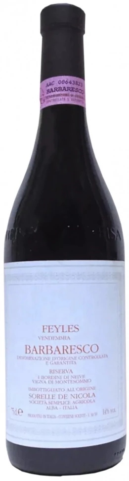 Вино Sorelle de Nicola, Feyles Riserva, Barbaresco DOCG, 2015
