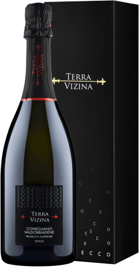 Игристое вино Terra Vizina Conegliano Valdobbiadene Prosecco Superiore DOC Extra Dry gift box