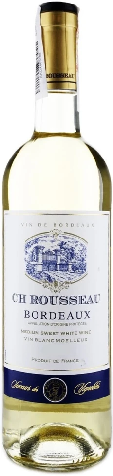 Вино "Ch Rousseau" White Medium Sweet, Bordeaux AOP